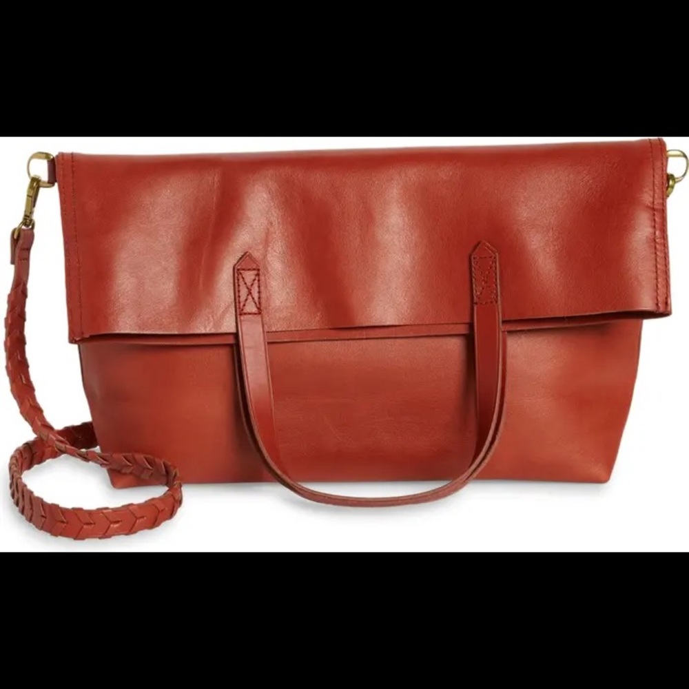 Madewell The Foldover Transport Tote. Whipstitched